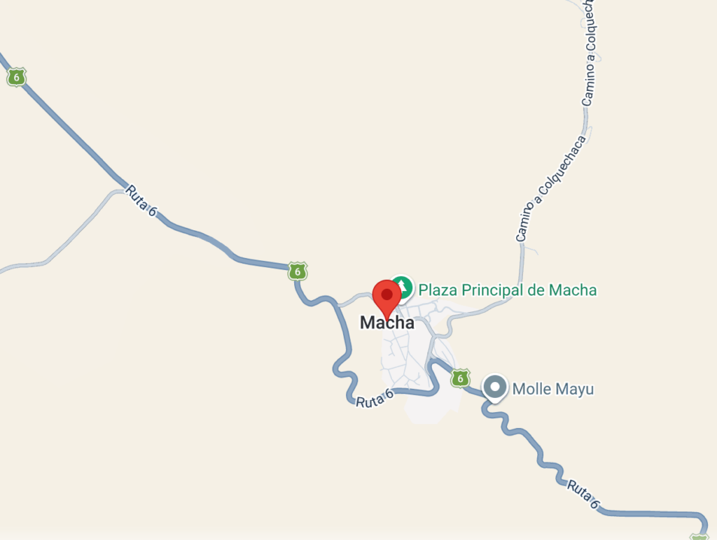 Lage von Macha Bolivien an der Fernstraße 6